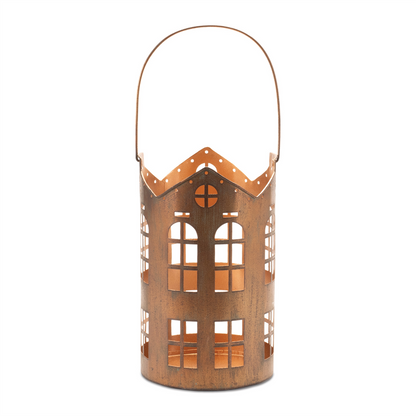 Punched Metal House Lantern (Set of 2)