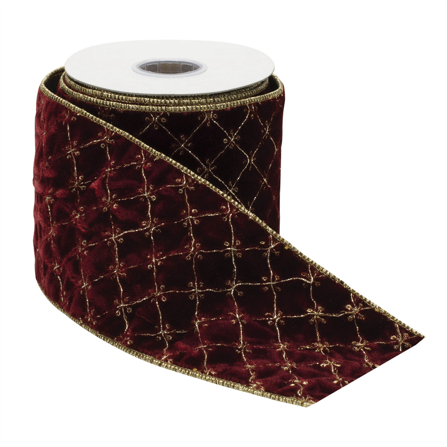 Ornate Diamond Pattern Wired Ribbon (Set of 2)