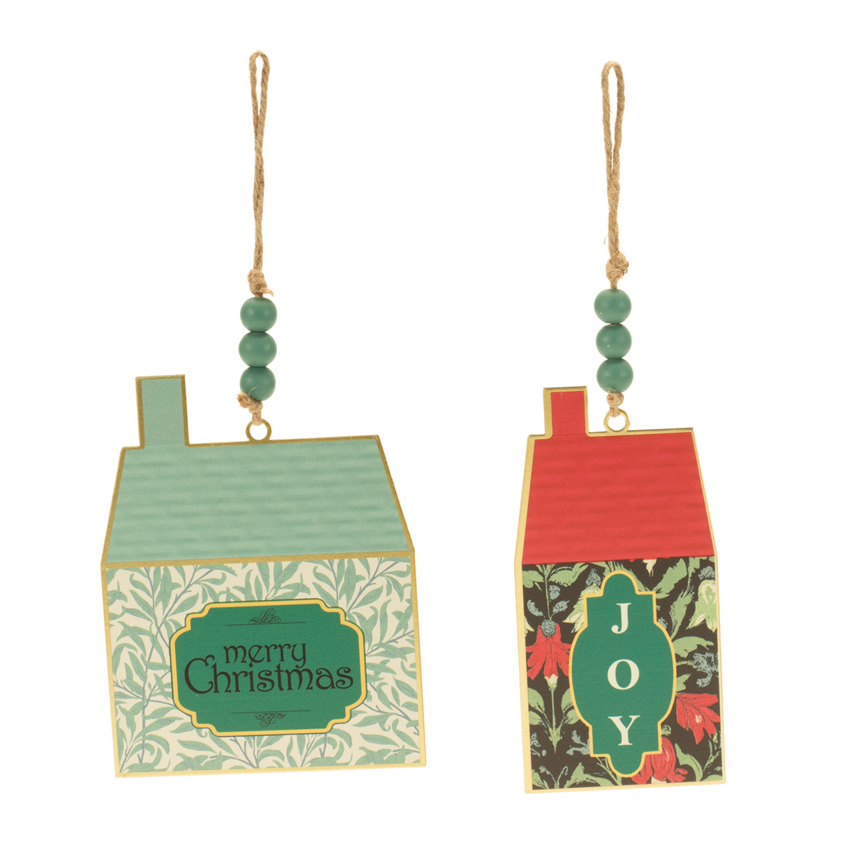 Holiday House Ornament (Set of 4) 6"H