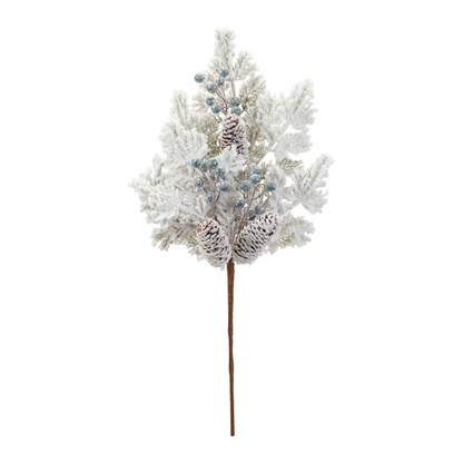 Flocked Pine Berry Spray (Set of 2)