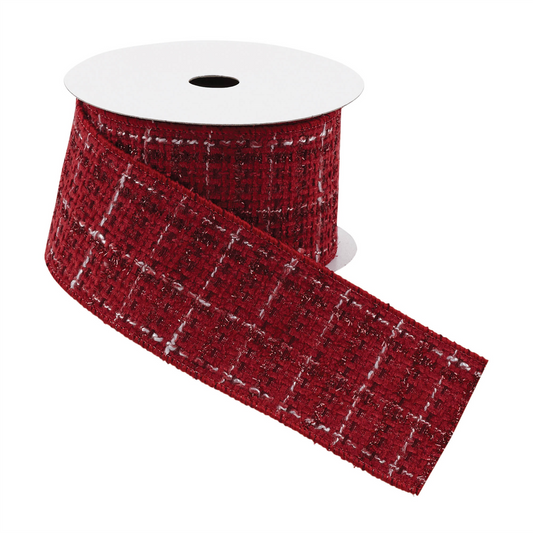 Tattersall Plaid Wired Ribbon 2.5" x 5 Yds. -Ship Only
