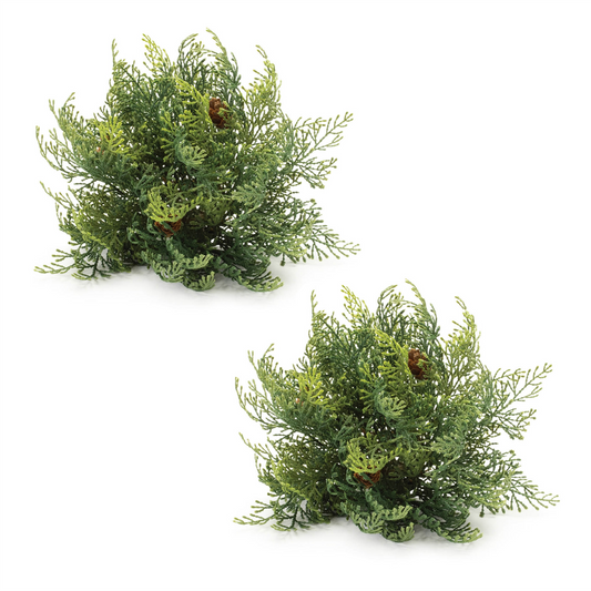 Cedar Half Orb (Set of 2) 11"D x 7.5"H Plastic -Ship Only