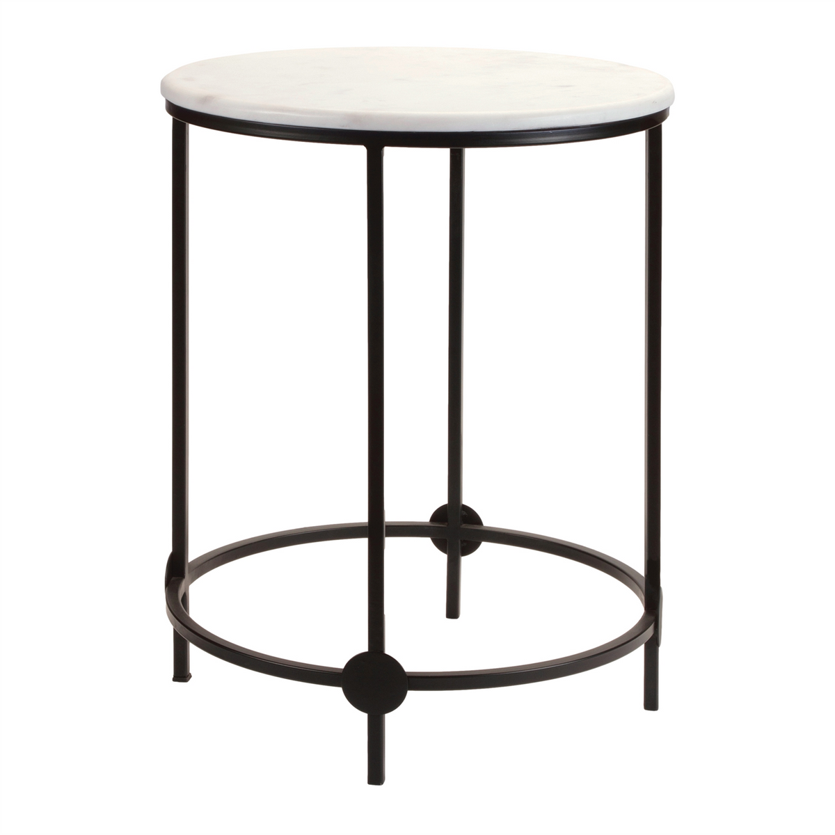 Accent Table (Set of 2) 13.5"D x 19"H, 17"D x 23"H Iron/Marble/MDF -Ship Only