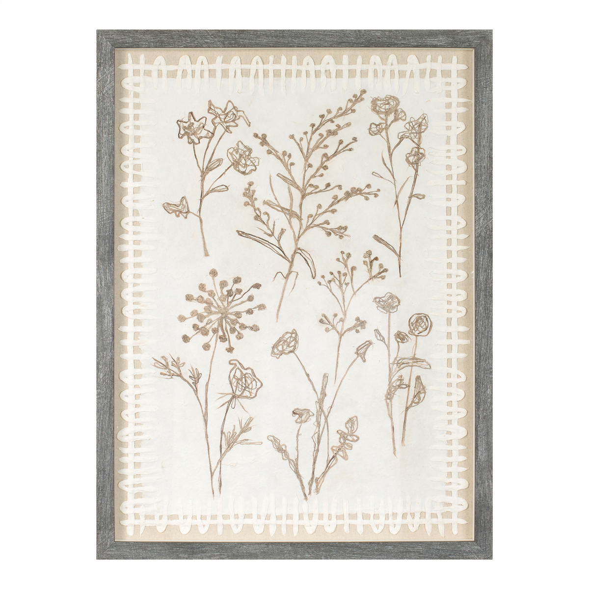 Framed Floral Wall Art Under Glass  (Set of 2) -Ship Only