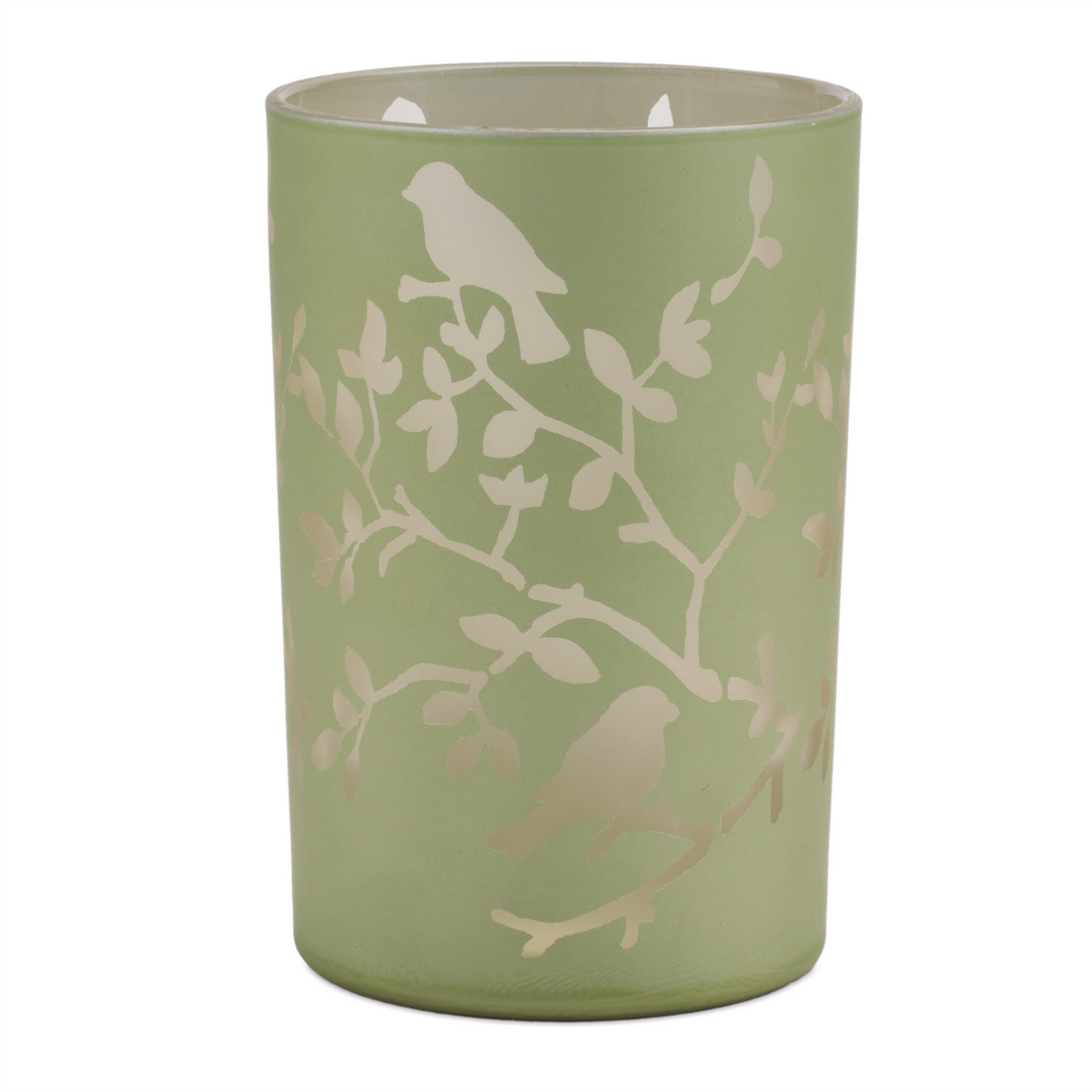 Frosted Floral Bird Candle Holder (Set of 2) -Ship Only