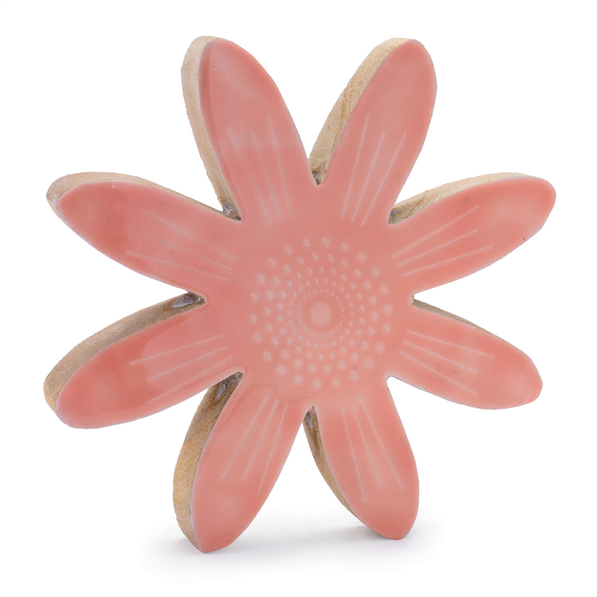 Mango Wood Flower Decor (Set of 2) -Ship Only