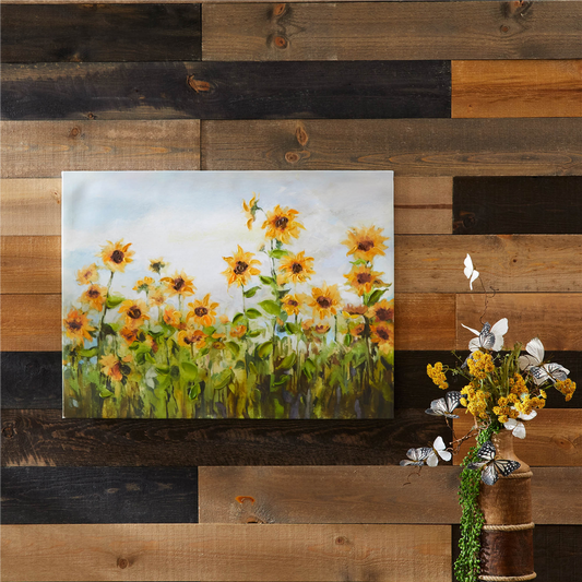 Sunflower Field Canvas Wall Art 32"L -Ship Only