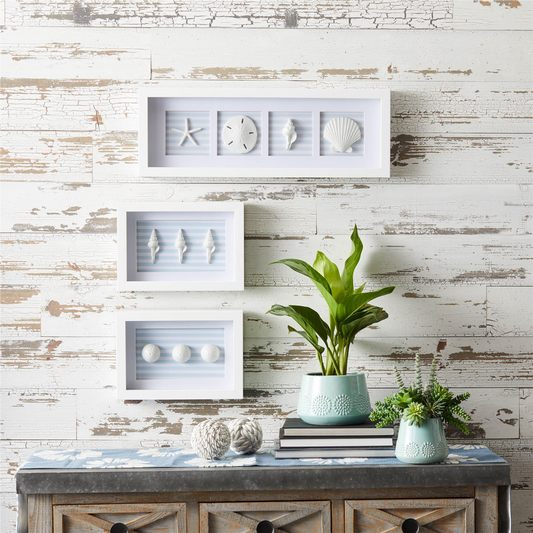 Framed Beach Wall Plaque (Set of 3) -Ship Only