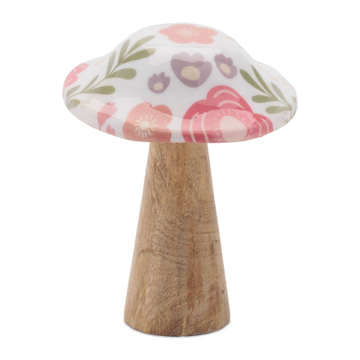 Mushroom (Set of 2) 3.75"H, 6.5"H Wood -Ship Only