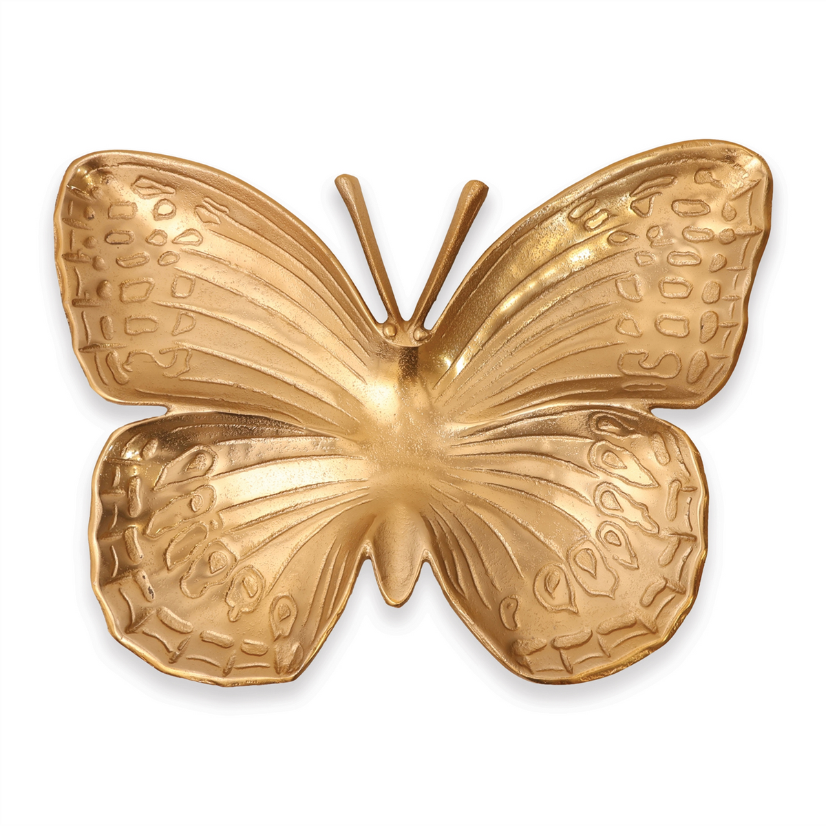 Metallic Aluminum Butterfly Platter 23.5"L -Ship Only