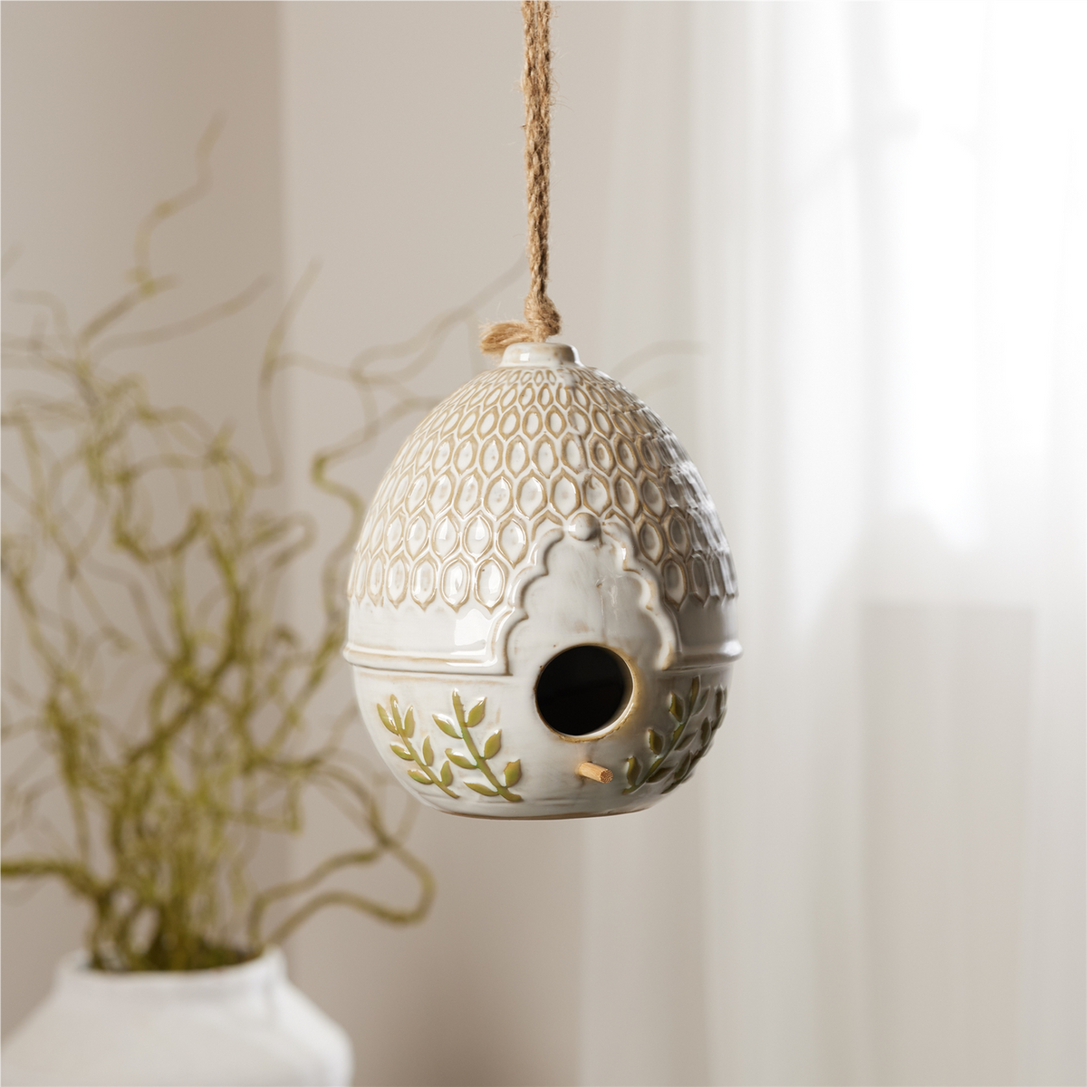 Birdhouse (Set of 2) 7”H Porcelain -Ship Only