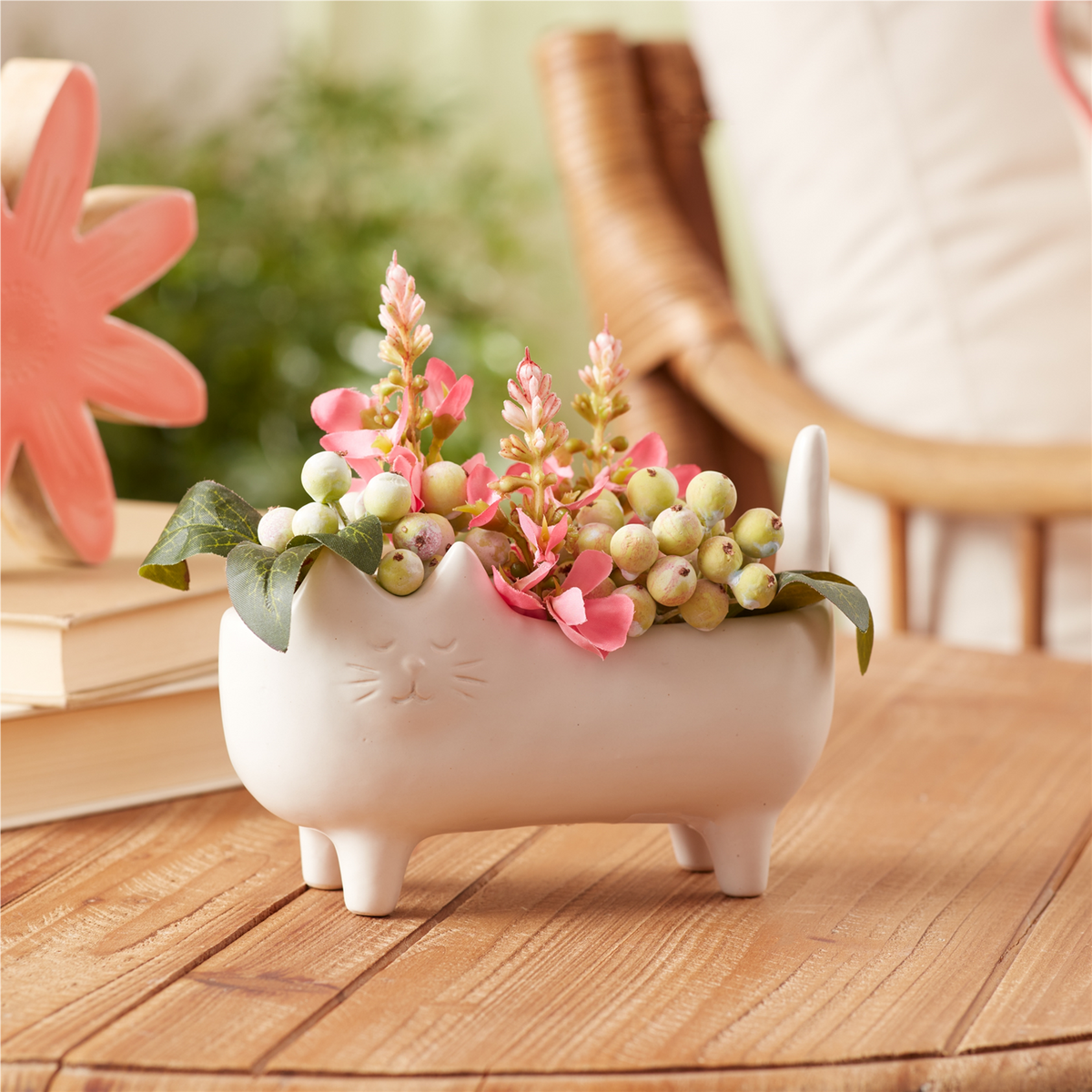 Ceramic Cat Planter (Set of 2) -Ship Only