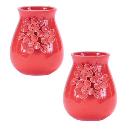 Storeware Vase with Floral Accent (Set of 2)