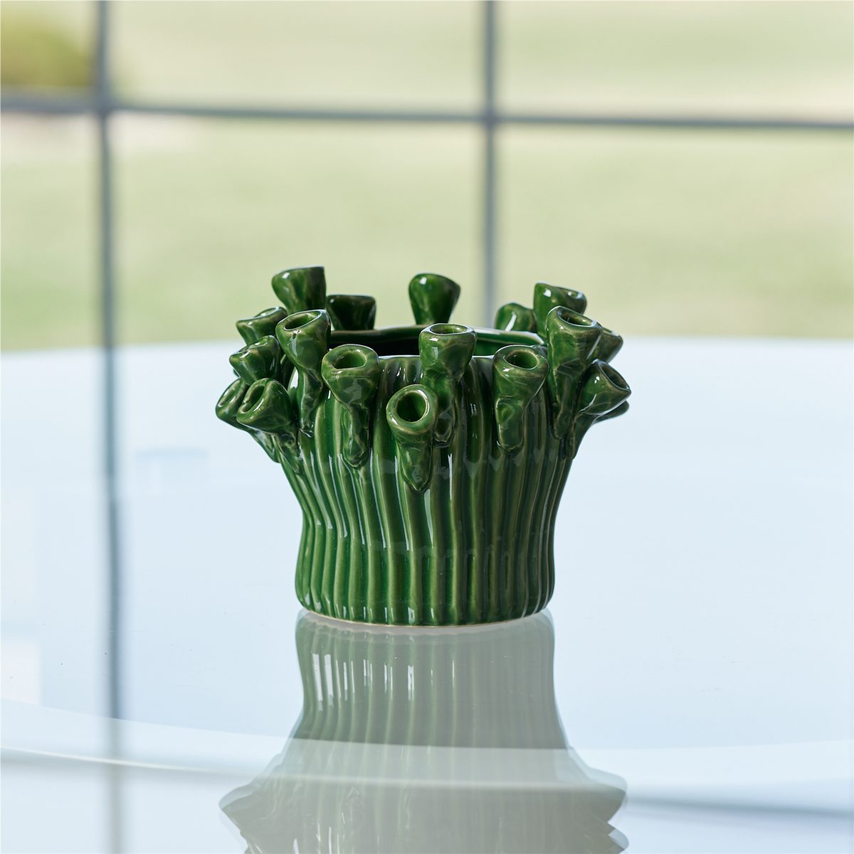 Storeware Bud Vase with Floral Accent (Set of 2) -Ship Only