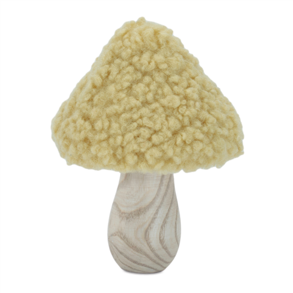 Set of 2 Wood & Fabric Mushroom Figurines