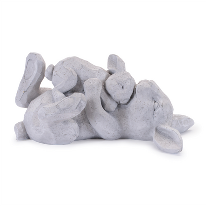 Laying Rabbit with Baby Bunny Figurine (Set of 2)