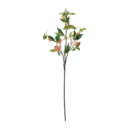 Peach Fruit Foliage Branch (Set of 6)