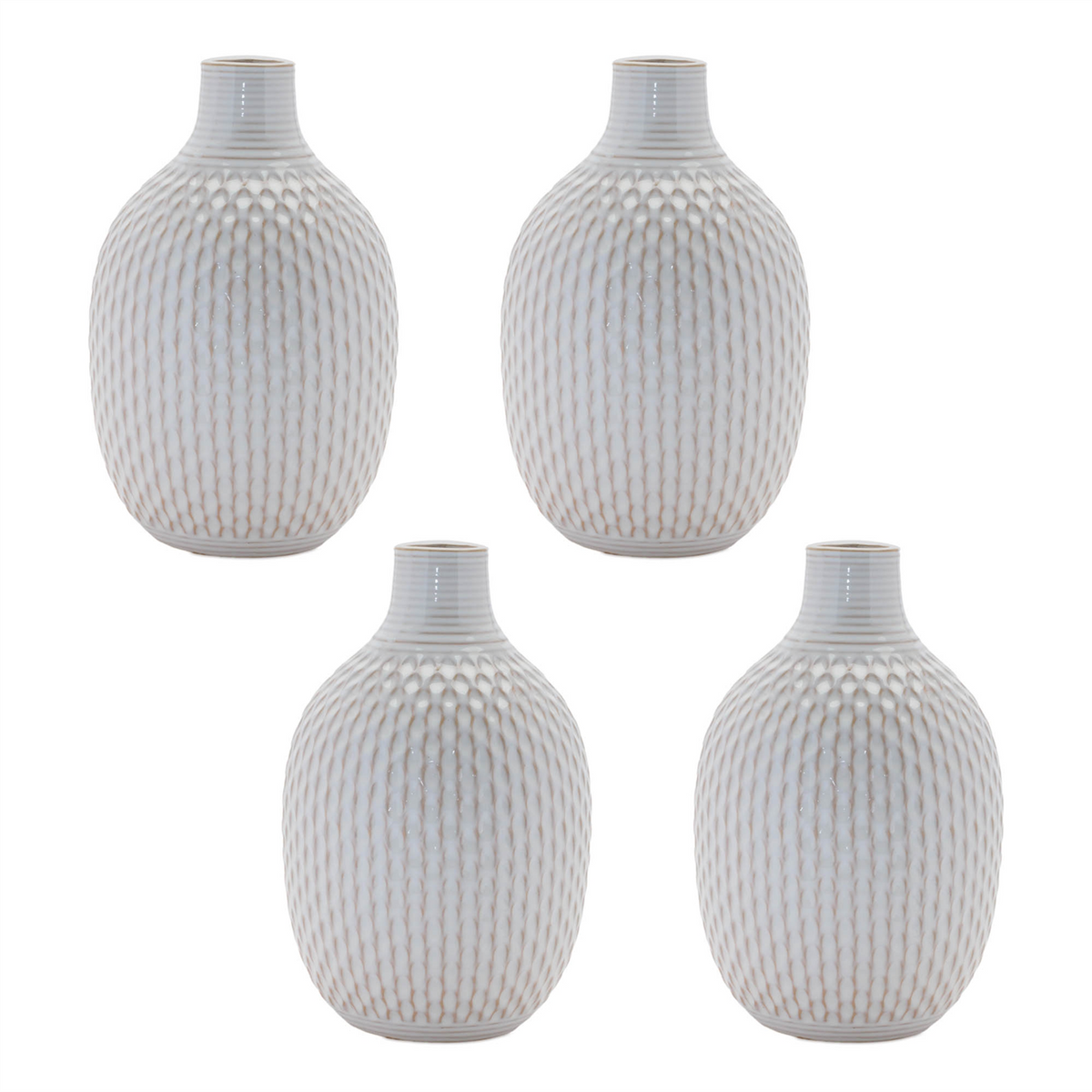 Vase (Set of 4) 9”H Ceramic -Ship Only
