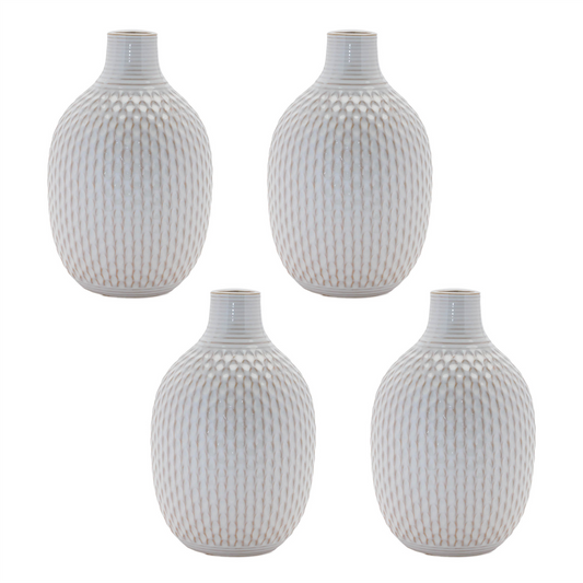 Vase (Set of 4) 9”H Ceramic -Ship Only