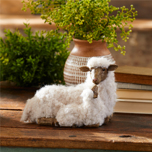 Furry Sheep with Lamb Figurine 11'H -Ship Only