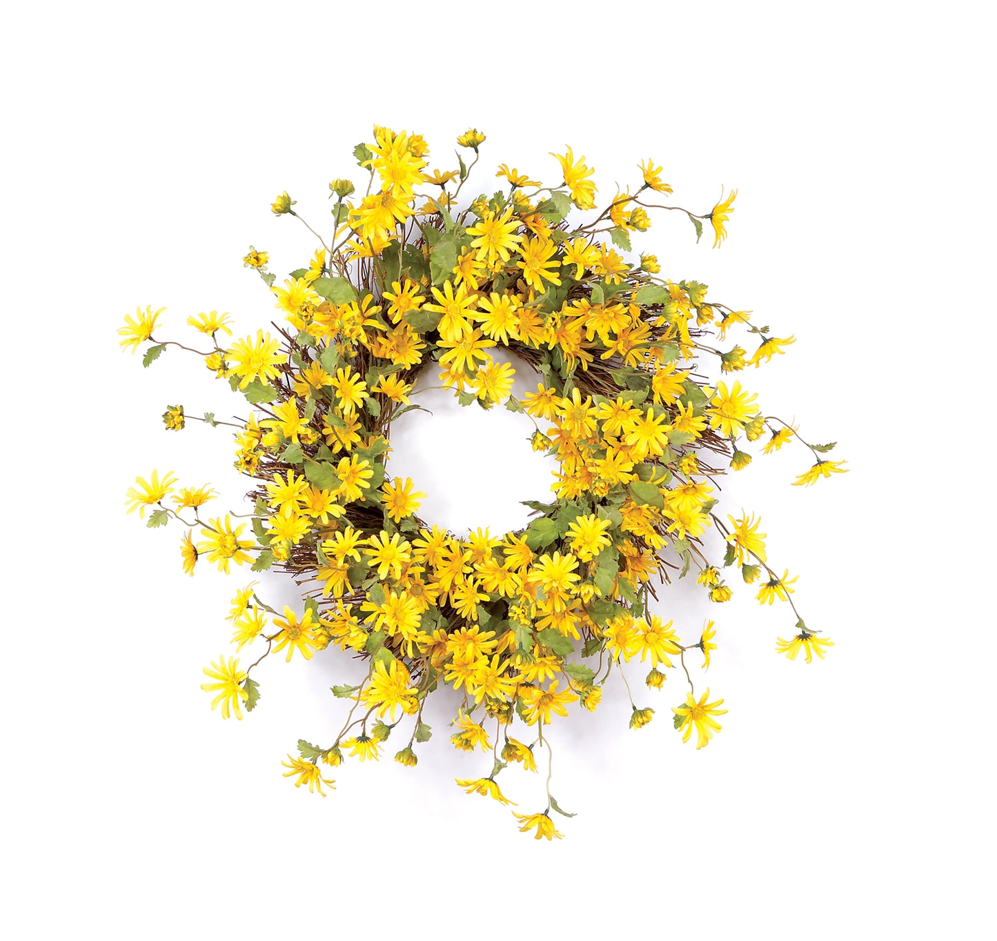 Yellow Daisy Floral Wreath 23"D -Ship Only