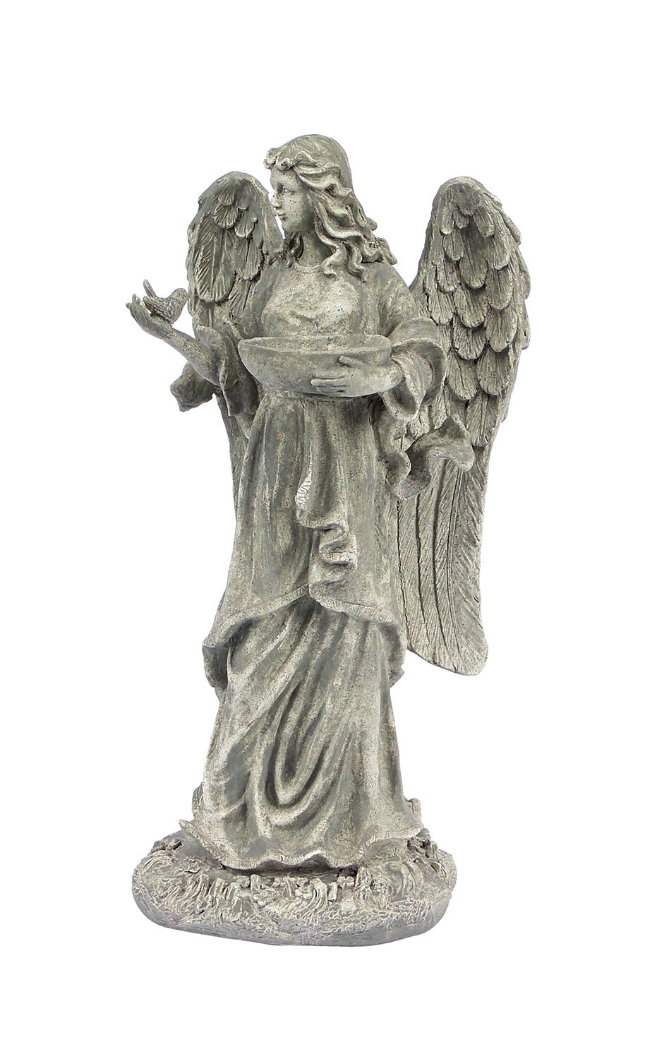 Garden Angel Statue with Birdfeeder or Bath Bowl 23"H -Ship Only