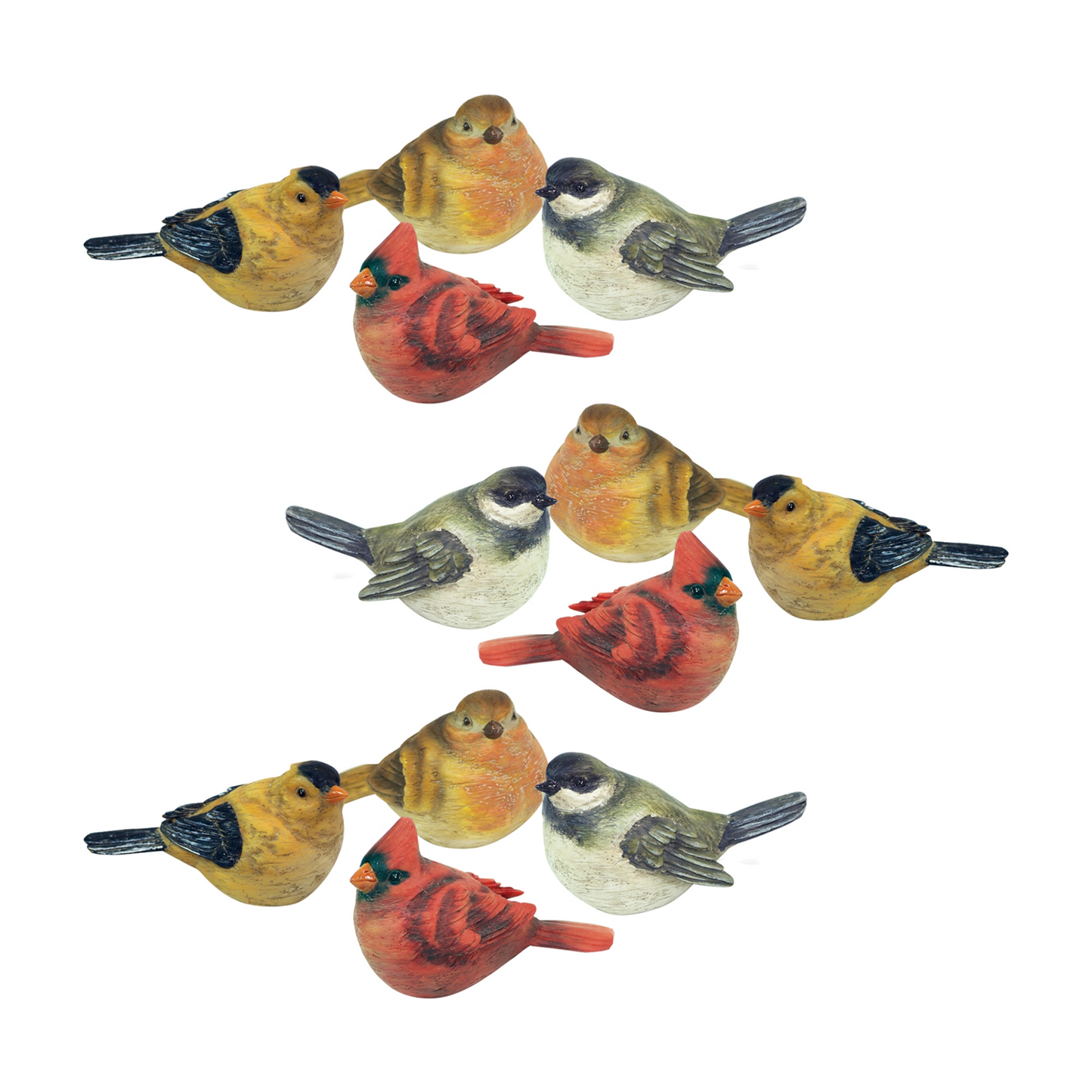 Realistic Painted Tabletop Bird Figurine (Set of 12) -Ship Only