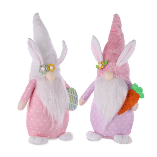Plush Easter Bunny Gnome Shelf Sitter (Set of 2) -Ship Only