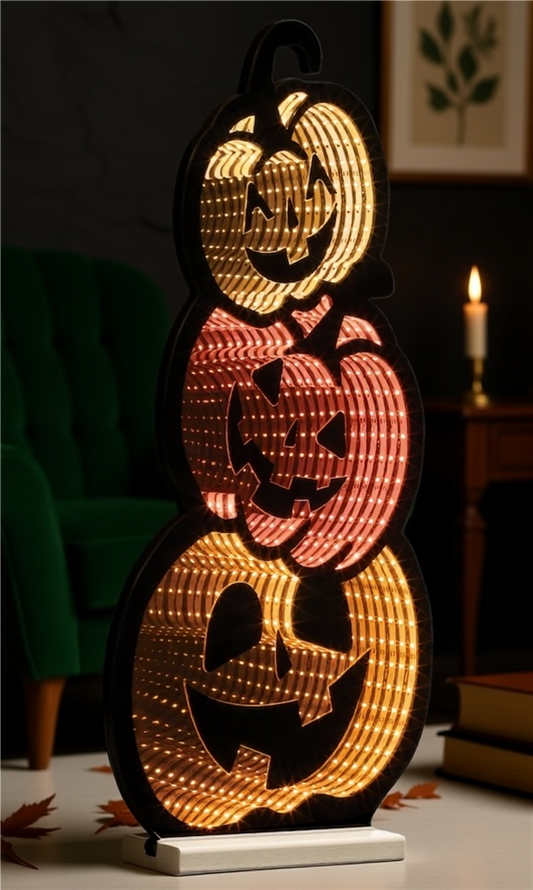 Triple Jack-o-Lantern Ekkolight 23"H -Ship Only