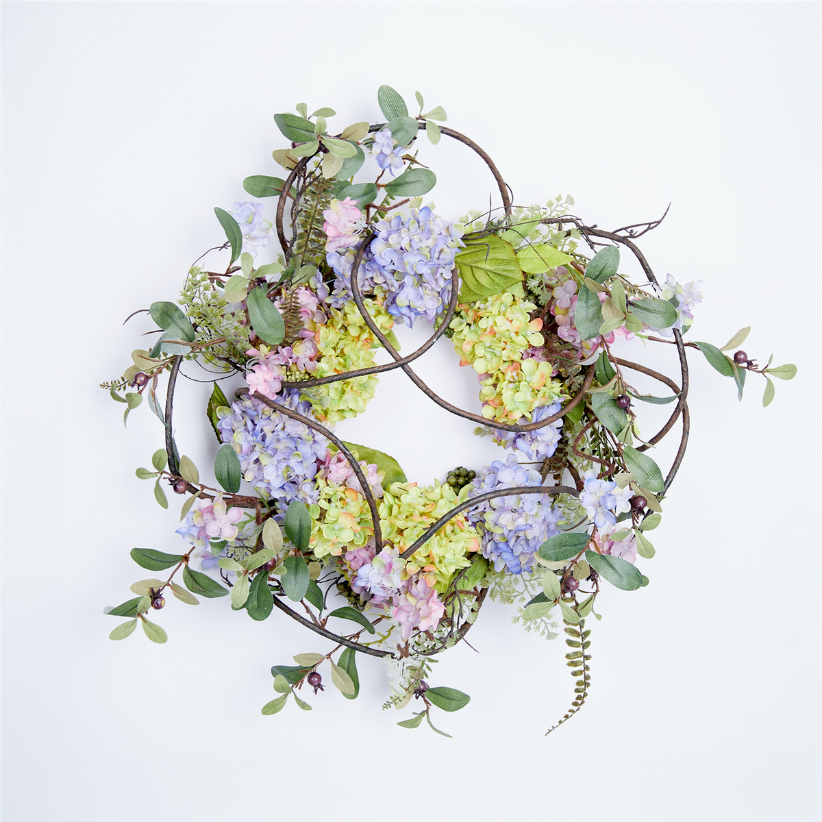 Hydrangea Floral Wreath 22"D -Ship Only
