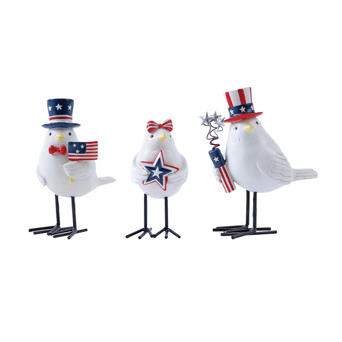Americana Bird Figurine (Set of 3) -Ship Only