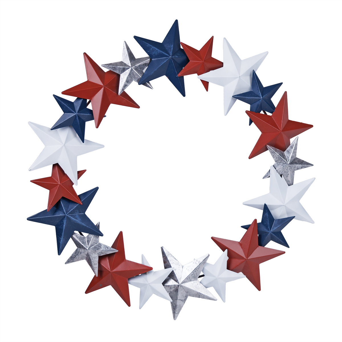 Americana Metal Star Wreath 18"D -Ship Only
