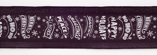 Black and White Christmas Sentiment Ribbon (Set of 3) -Ship Only