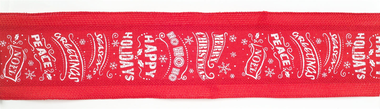 Red and White Christmas Sentiment Ribbon (Set of 3) -Ship Only