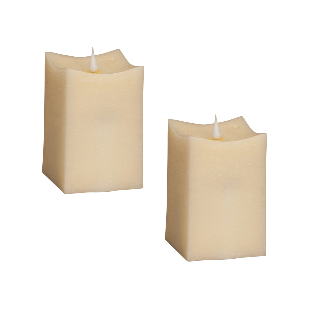 Simplux LED Squared Candle with Moving Flame and Remote (Set of 2) -Ship Only