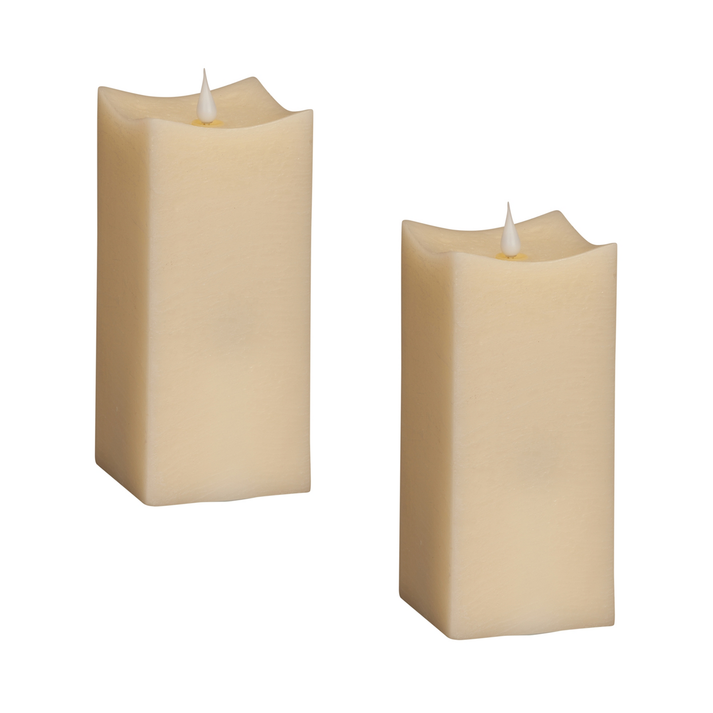 Simplux LED Squared Candle with Moving Flame and Remote (Set of 2) -Ship Only