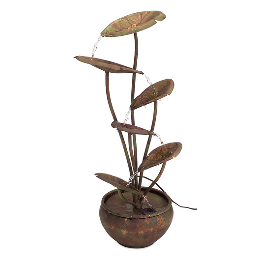 Bronze Metal Lotus Leaf Fountain 30.5"H -Ship Only