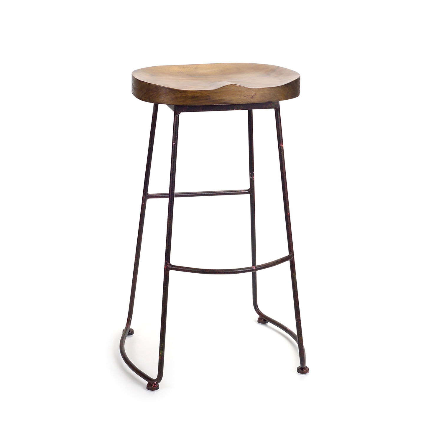 Industrial Wood Bucket Seat Stool 30"H -Ship Only