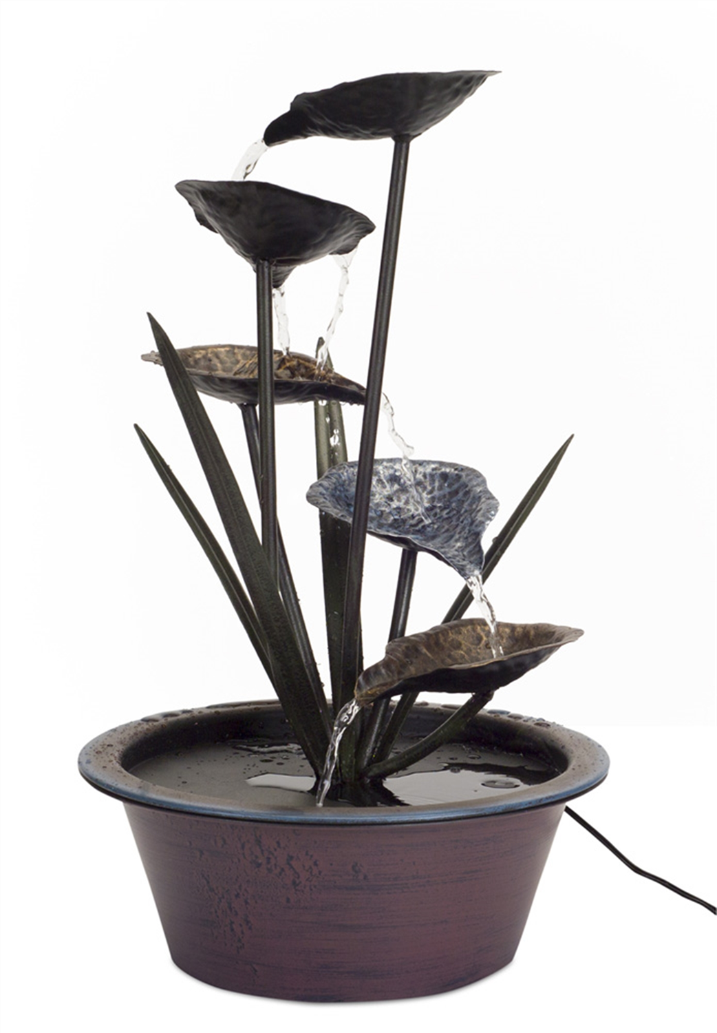 Bronze Metal Lotus Leaf Fountain 22"H -Ship Only