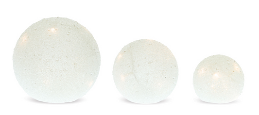 LED Frosted Snowball Globe (Set of 3) -Ship Only