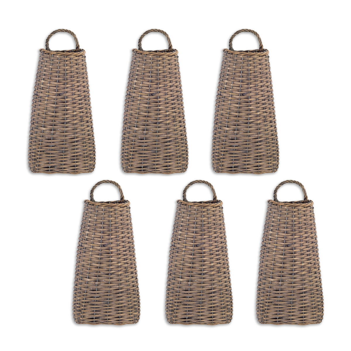 Woven Willow Wall Basket (Set of 6) -Ship Only