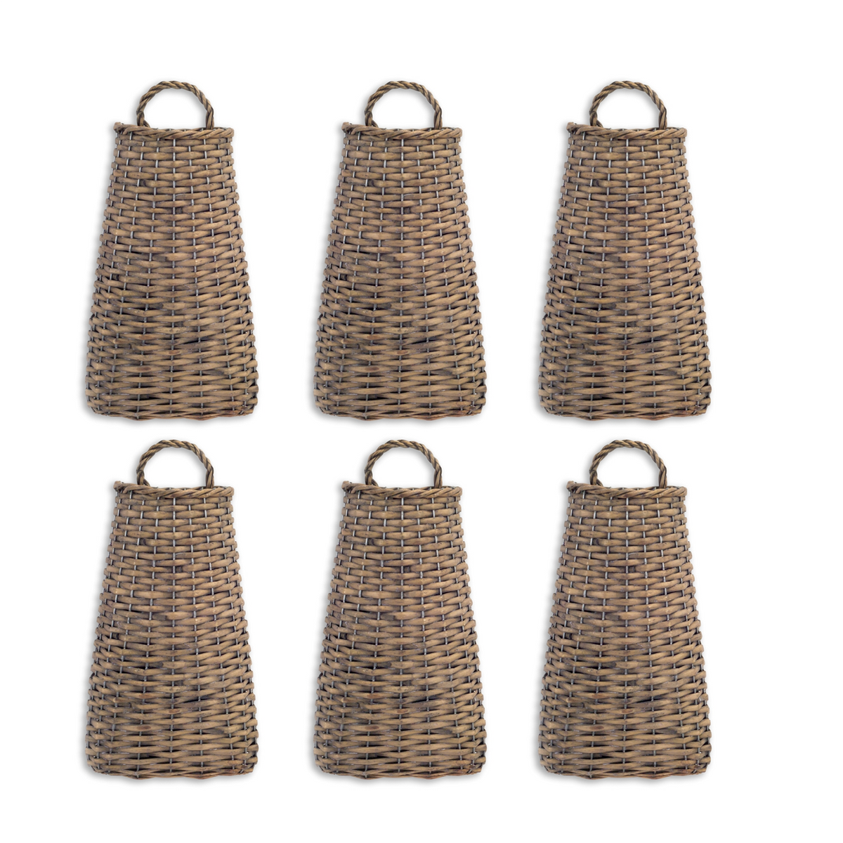 Woven Willow Wall Basket (Set of 6) -Ship Only