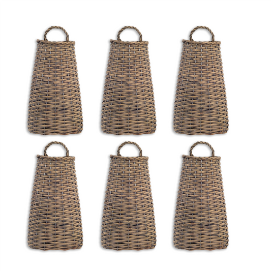Woven Willow Wall Basket (Set of 6) -Ship Only
