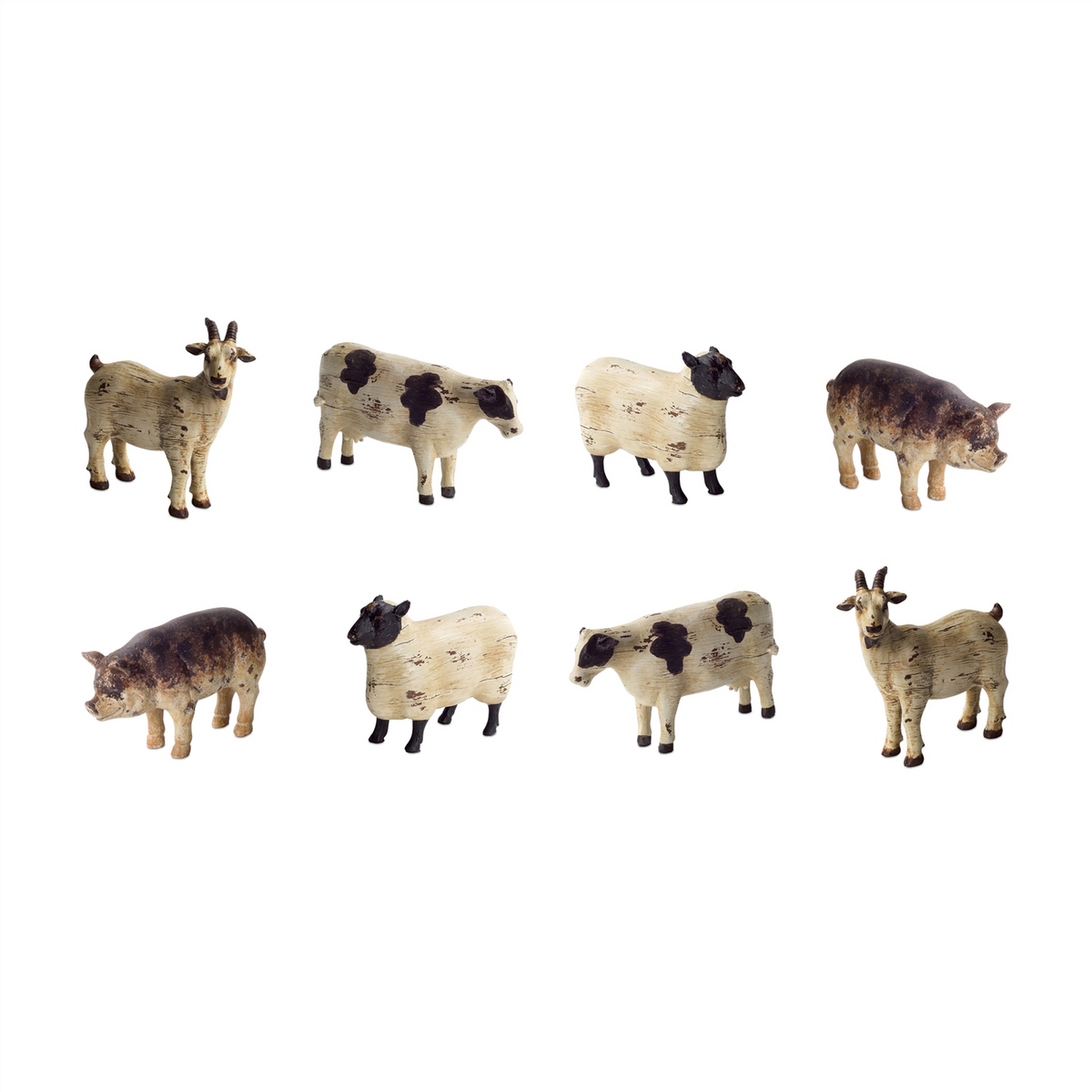 Rustic Farm Animal Figurine (Set of 8) -Ship Only