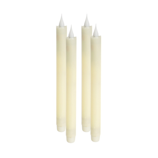 LED Wax Taper Candle with Moving Flame (Set of 4) -Ship Only