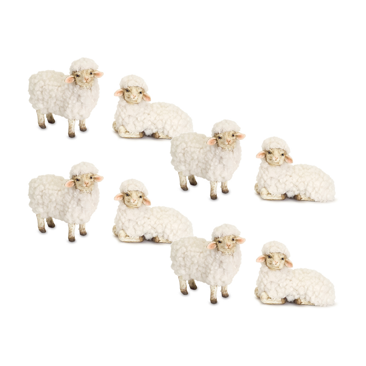 Happy Tabletop Sheep Figurine (Set of 8) -Ship Only
