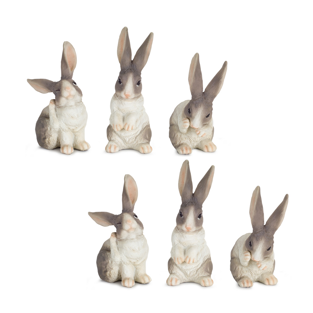 Long Ear Rabbit Figurine (Set of 6) -Ship Only