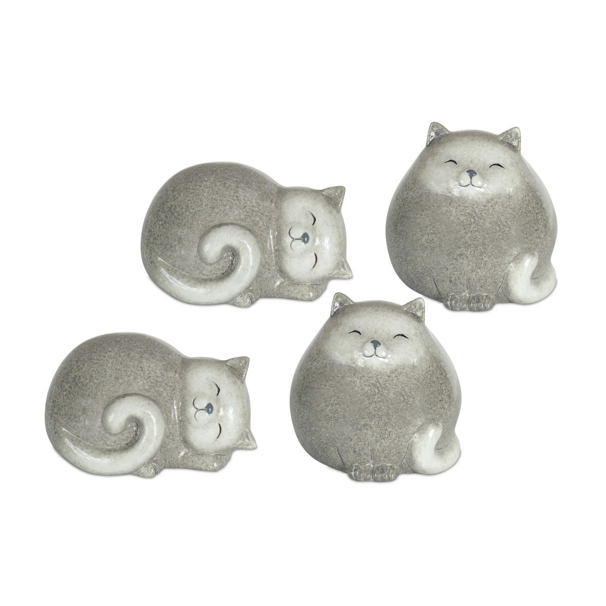 Happy Terra Cotta Cat Shelf Sitter (Set of 4) -Ship Only