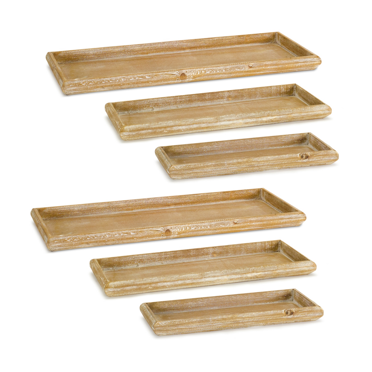 Natural Wooden Nesting Tray (Set of 6) -Ship Only