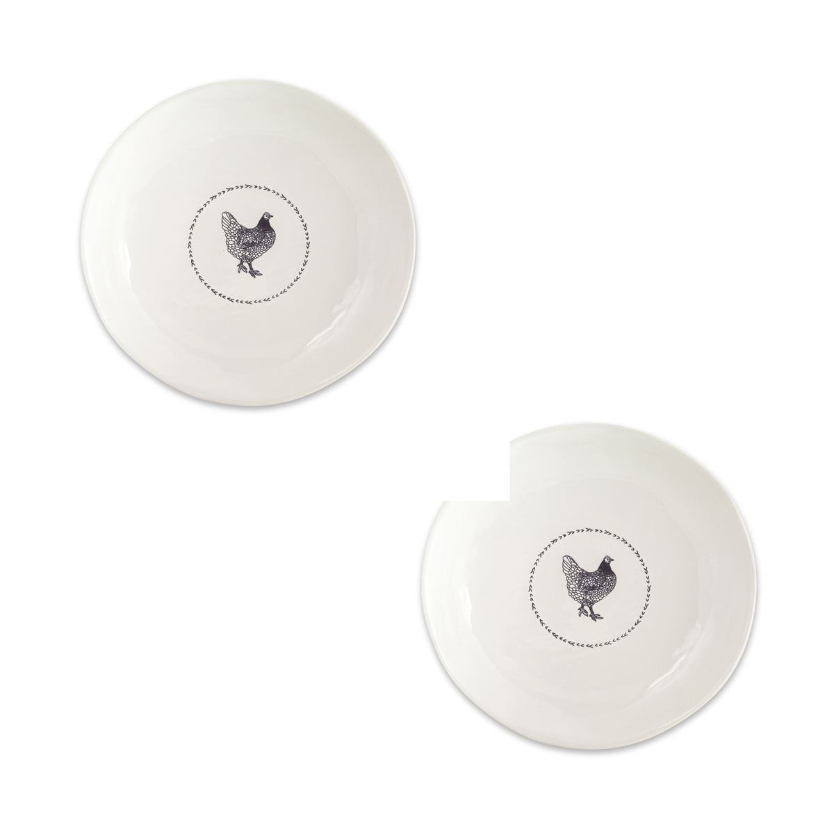 Stoneware Farmhouse Chicken Platter (Set of 2) -Ship Only